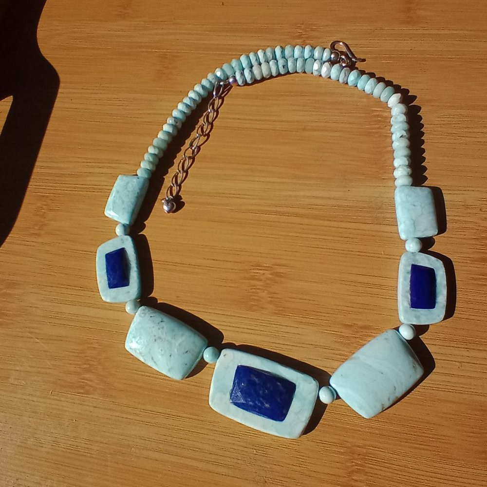 Jay King DTR Blue Aragonite and Lapis Bead 20" Sterling Silver Necklace - Picture 11 of 16